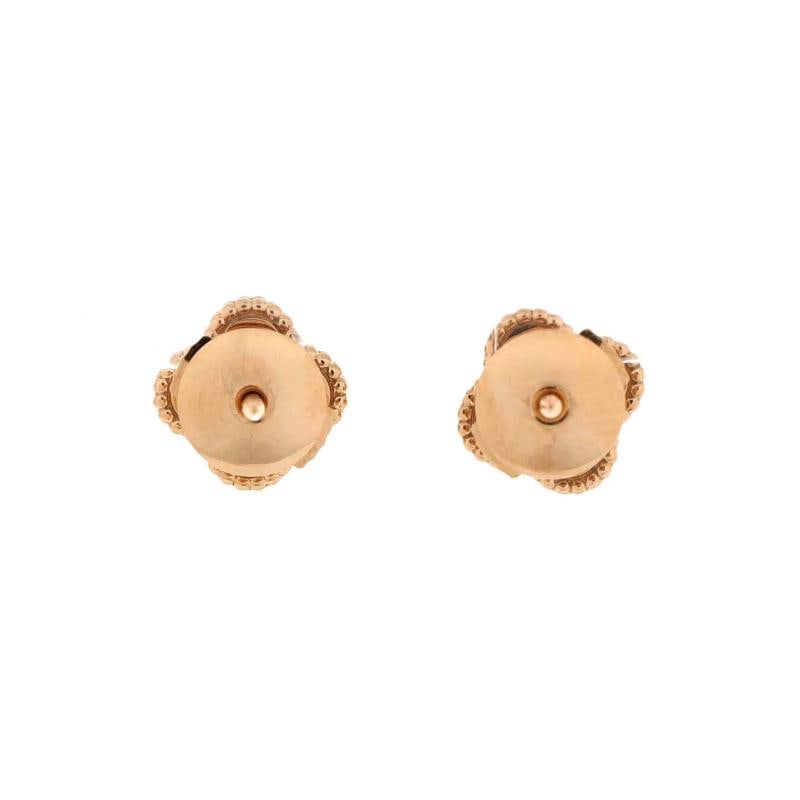 Van Cleef & Arpels Sweet Alhambra Stud Earrings 18K Rose Gold and Carnelian - 3