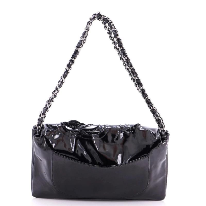Chanel Tweed Petals Camellia Flap Bag Patent Medium - 4