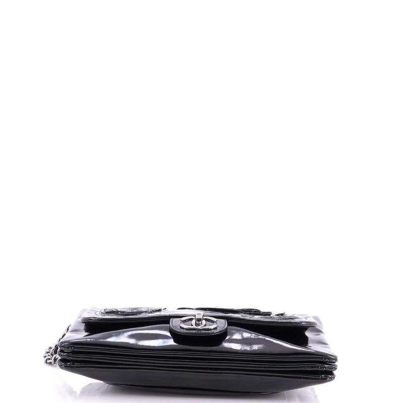 Chanel Tweed Petals Camellia Flap Bag Patent Medium - 5