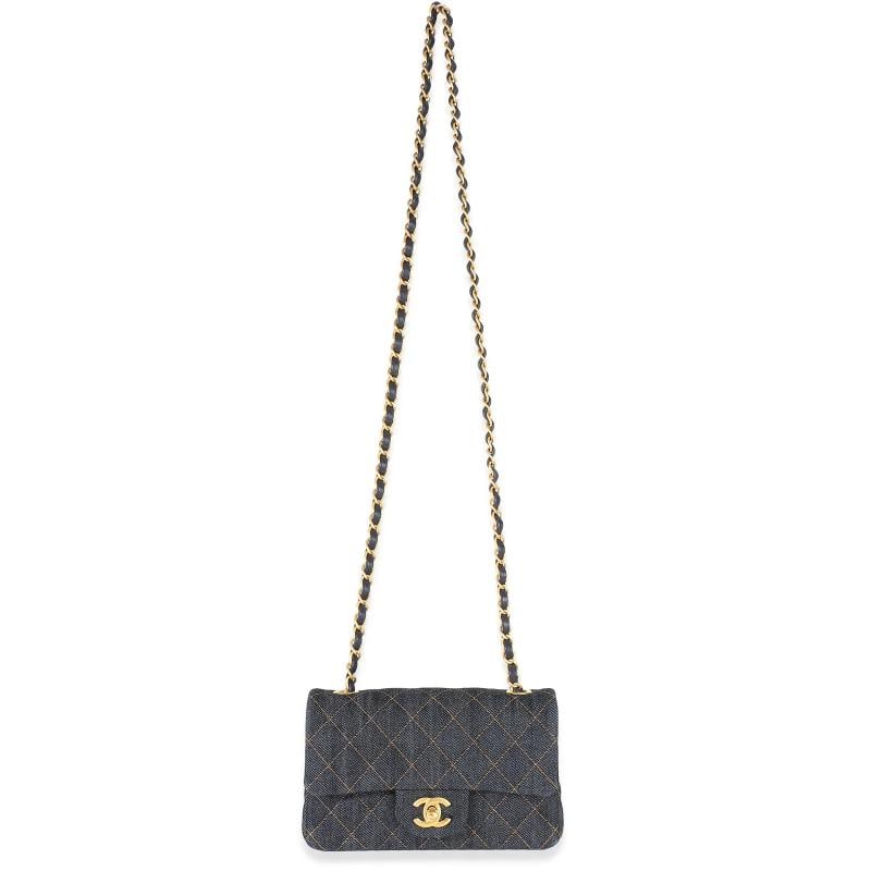 Chanel Dark Blue Quilted Denim Mini Rectangular Flap Bag - 2