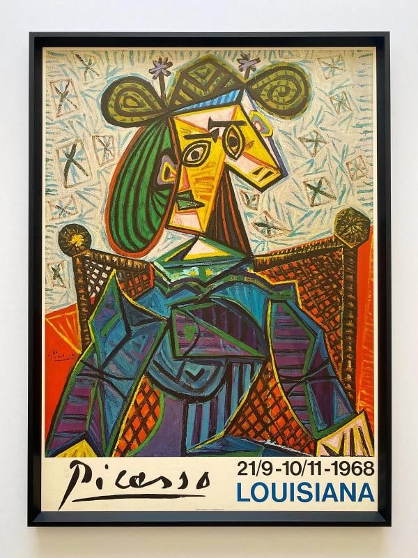 PABLO PICASSO RARE 1968 LITHO PRINT FRAMED EXHBT POSTER "WOMAN IN ARMCHAIR" 1941 - 18