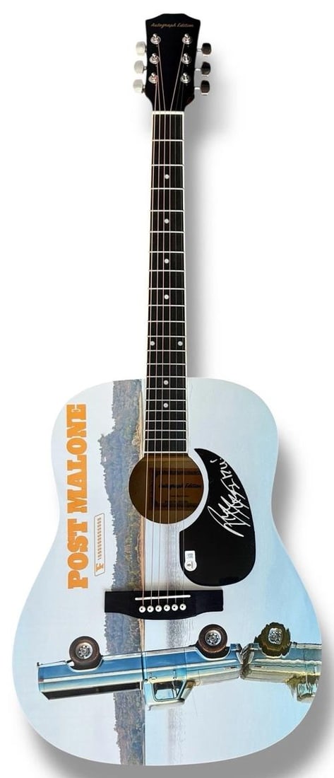 Post Malone Signed Guitar Graphics Beckett COA F-1 Trillion I Had Some Help - 2