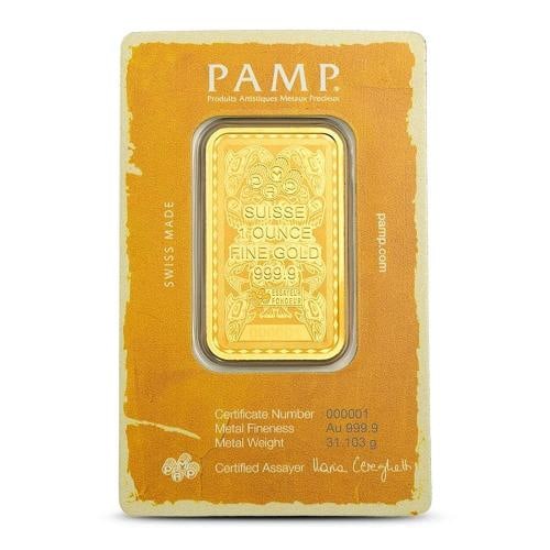 1 oz PAMP Suisse West Coast Kayaker Gold Bar (New w/ Assay) - 2