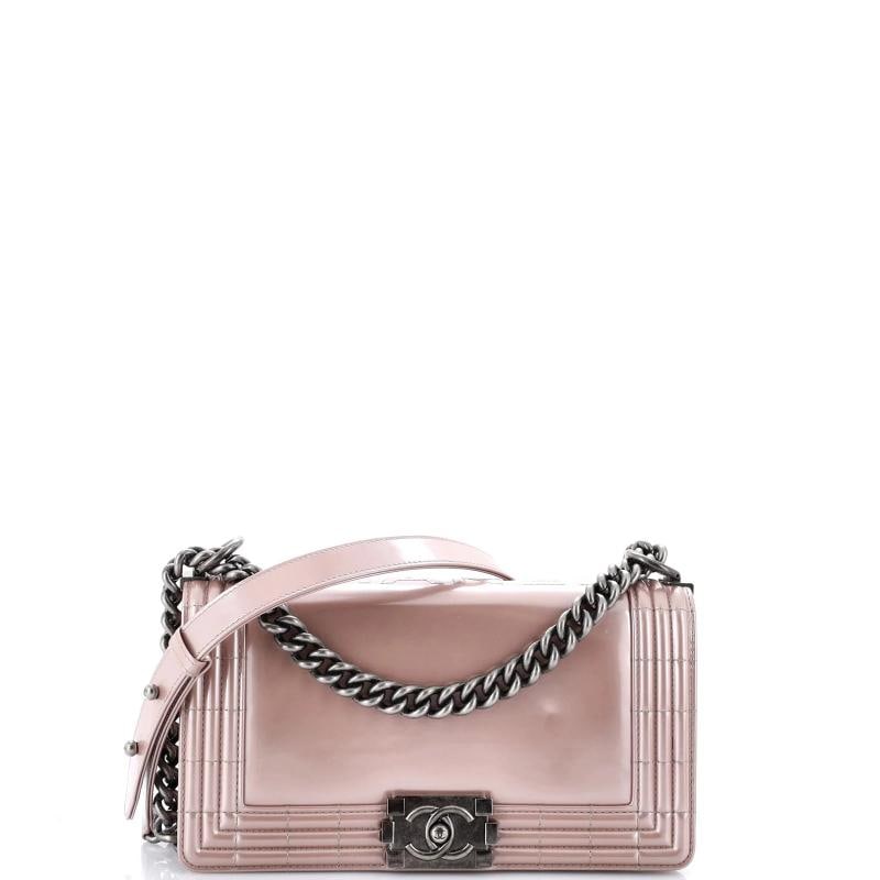 Chanel Reverso Boy Flap Bag Glazed Calfskin Old Medium: Accessories: Dust Bag Measurements: Handle Drop 12", Height 6", Width 10", Depth 3", Strap Drop 20". Condition: Pre-owned - Good,Brand: CHANEL,Exterior Material: Leather,Style: Cross Body Bags,Exterio