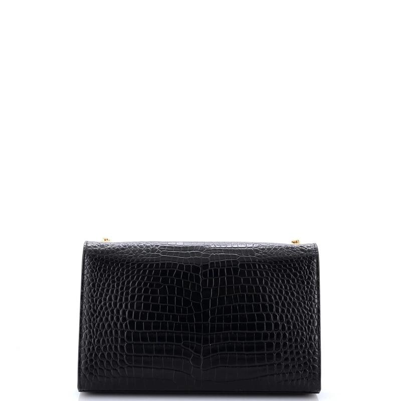Saint Laurent Classic Monogram Tassel Crossbody Bag Crocodile Embossed Leather - 3
