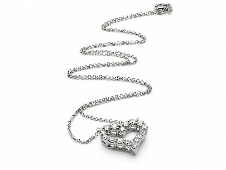 Tiffany & Co. Diamond Heart Pendant Necklace Platinum 16' - 2