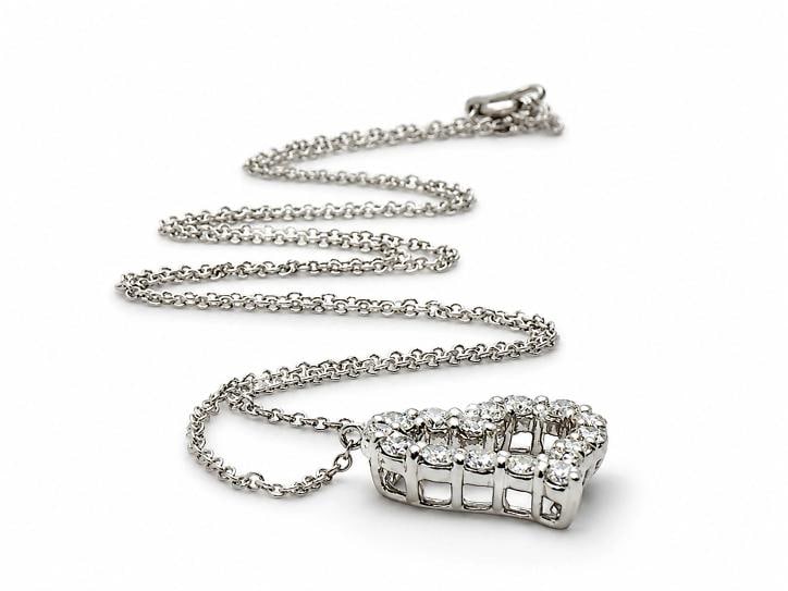 Tiffany & Co. Diamond Heart Pendant Necklace Platinum 16' - 4