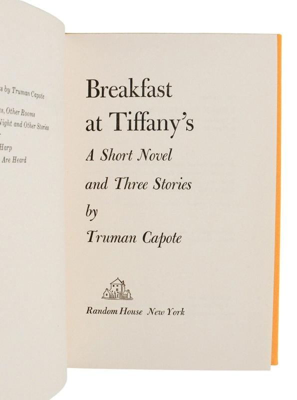 Breakfast at Tiffany's ~ by TRUMAN CAPOTE ~ First Edition ~ 1st Printing ~ 1958 - 6