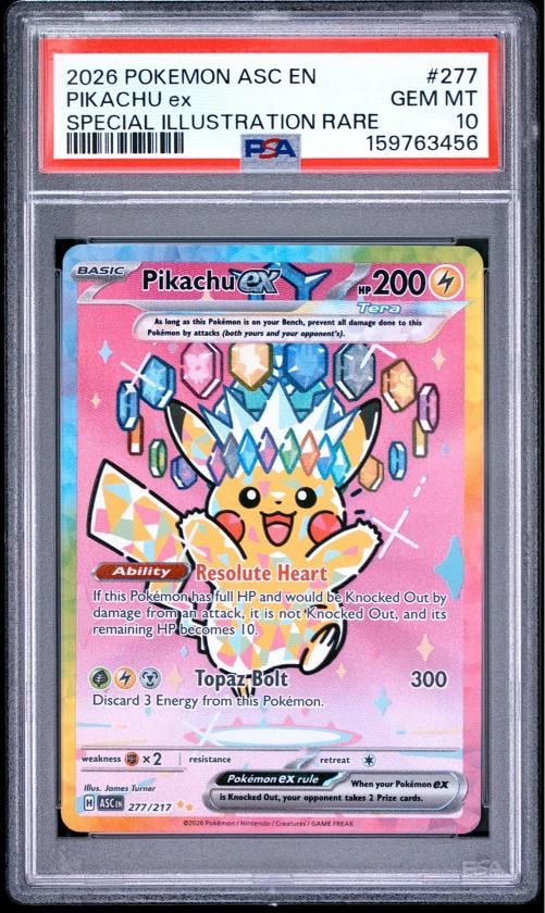 2026 POKEMON ASC EN-ASCENDED HEROES SPECIAL ILLUSTRATION RARE PIKACHU EX PSA 10: Condition: Graded - PSA 10: Professionally graded,Graded: Yes,Set: 2026 POKEMON ASC EN-ASCENDED HEROES,Game: PokÃƒÂ©mon TCG,Character: PIKACHU EX,Card Name: PIKACHU EX,Grade: 10,Pr