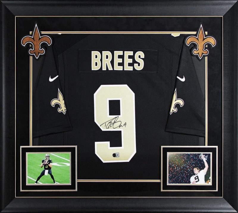 Drew Brees Signed New Orleans Saints Black Nike Limited Framed Jersey (Beckett) (1 of 2)