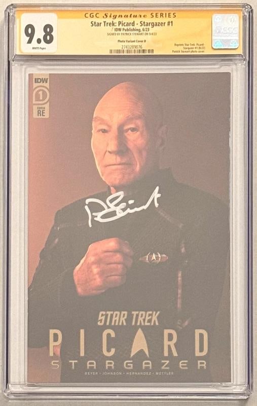 Patrick Stewart Signed Photo Cover CGC Grade 9.8 Star Trek Picard Stargazer #1: Condition: Like New,Unit of Sale: Single Unit,Signed By: Patrick Stewart,Tradition: US Comics,Vintage: No,Format: Single Issue,Language: English,Autograph Authentication: Certified Guaranty Company (C