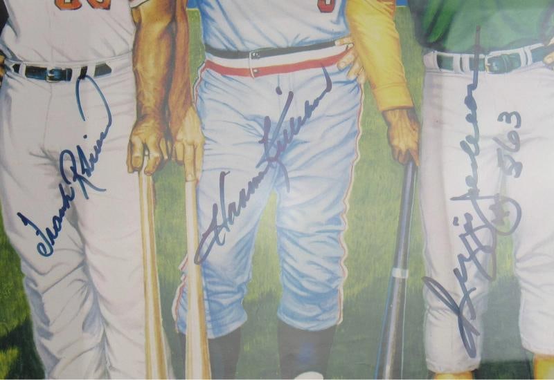 500 Home Run Club Signed Poster w/9 Signatures Including Mickey Mantle (JSA LOA) - 2