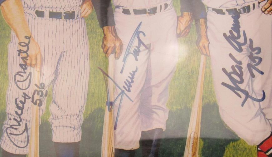 500 Home Run Club Signed Poster w/9 Signatures Including Mickey Mantle (JSA LOA) - 3