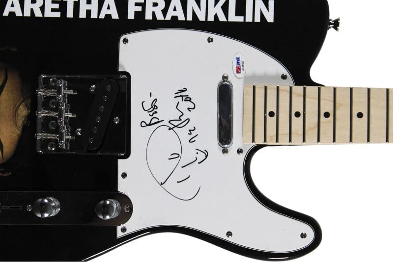Aretha Franklin Signed Glarry Black Electric Guitar (PSA) - 2