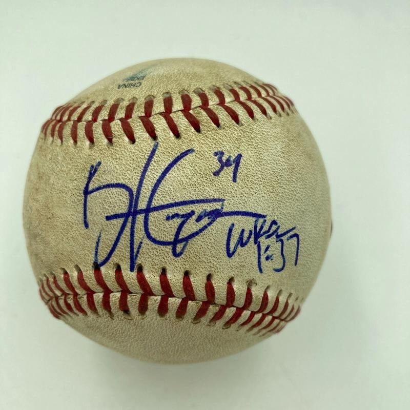 Bryce Harper MLB Debut 10-20-2010 Signed Game Used Baseball JSA COA: Product: Ball,Sport: Baseball-MLB,Autograph Authentication: James Spence (JSA),Original/Reprint: Original,Country of Origin: United States