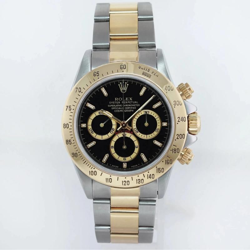 1997 MINT Rolex Daytona 16523 Zenith Black Yellow Gold Two Tone Watch Box - 2