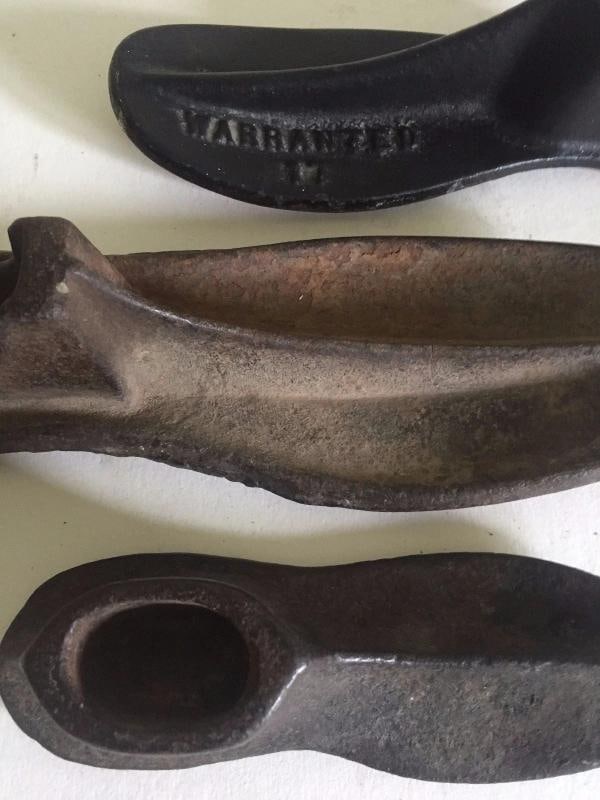 ANTIQUE EARLY 1800'S CAST IRON INDUSTRIAL SHOEMAKERS FORMS - SET OF 3 - 6