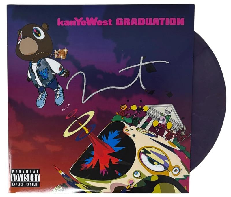 Kanye West Signed Graduation Vinyl Record Album LP Ye Yeezy (JSA): Country of Origin: United States,Industry: Music,Signed: Yes,Autograph Authentication: James Spence (JSA),Original/Reproduction: Original