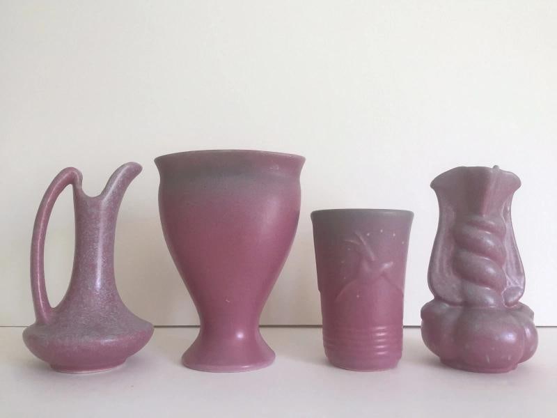 VINTAGE ART DECO 1930'S NILOAK RARE OZARK DAWN MATTE ART POTTERY COLLECTION OF 4 (1 of 10)