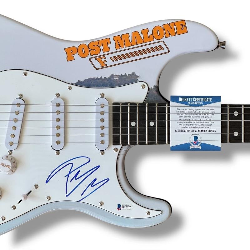 Post Malone Signed Custom Guitar (Beckett) - 2