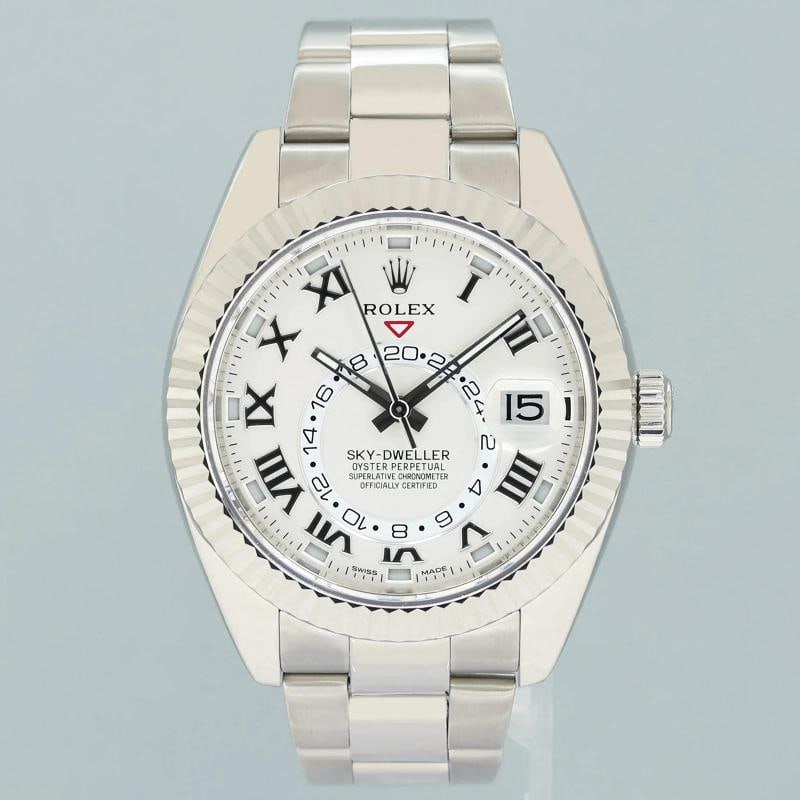 2015 MINT Rolex Sky-Dweller White Gold Bracelet 42mm White Dial 326939 Watch Box - 2