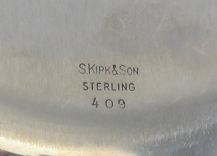 Pristine S. Kirk Sterling Silver Hand Chased Floral Repousse #409 Berry Bowl - 7