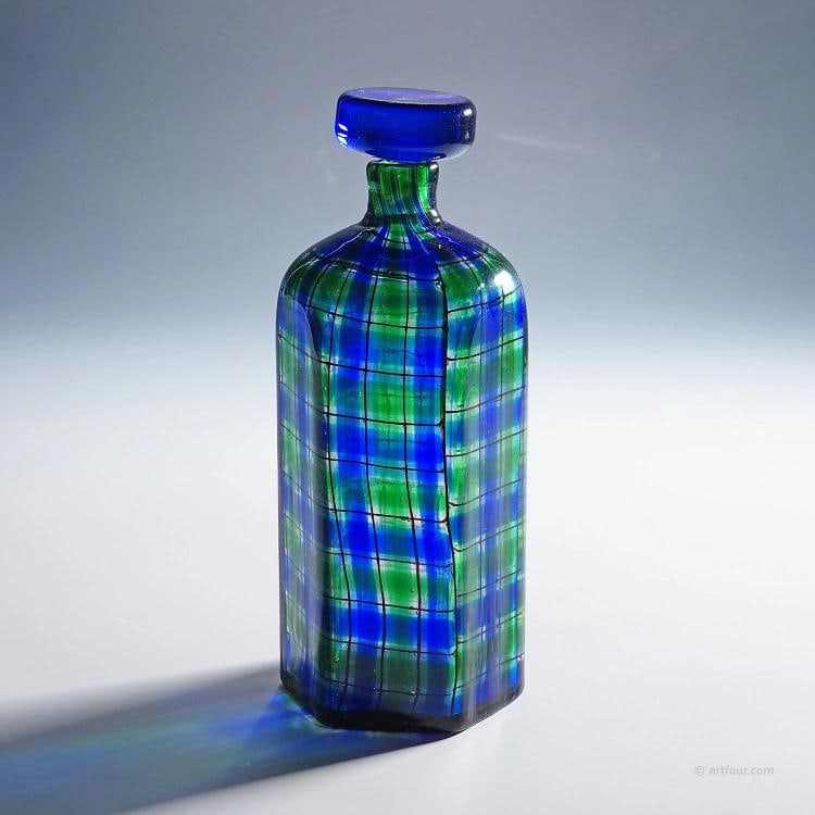 Vintage Barovier & Toso for Christian Dior Tartan Bottle: height: 9.84 inches diameter: 3.94 inches. Condition: Used,Brand: ArtGlass,Type: Vase,Country of Origin: Italy