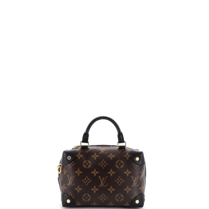 Louis Vuitton Petite Malle Souple Handbag Monogram Canvas with Leather - 3