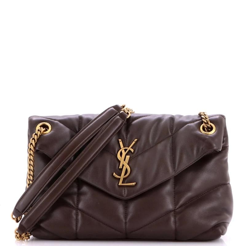 Saint Laurent Loulou Puffer Shoulder Bag Quilted Leather Small: Measurements: Handle Drop 10.5", Height 8", Width 10.5", Depth 4", Strap Drop 20" . Condition: Pre-owned - Good,Brand: Saint Laurent,Exterior Material: Leather,Style: Cross Body Bags,Exterior Color: B