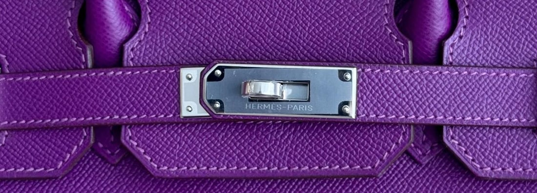 Hermes Birkin 30 Anemone Purple Epsom Leather Palladium Hardware - 5