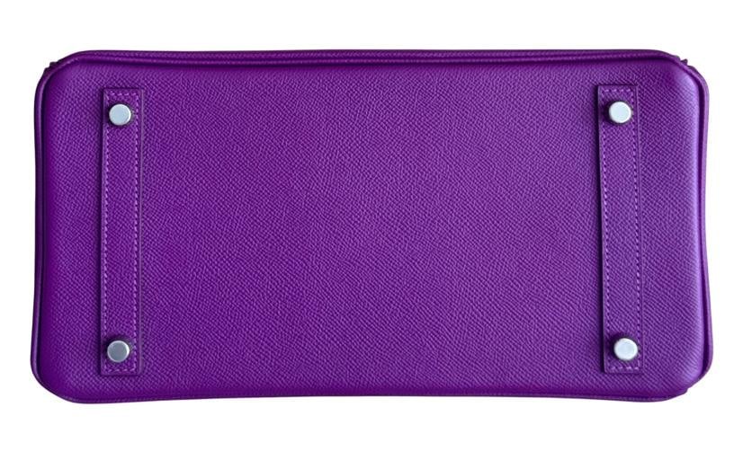 Hermes Birkin 30 Anemone Purple Epsom Leather Palladium Hardware - 9