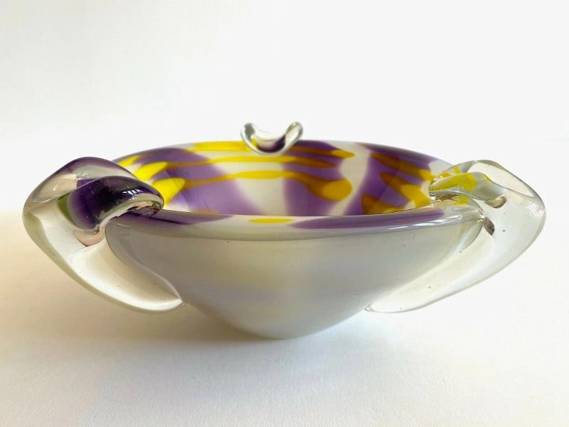 VINTAGE MID CENTURY MODERNIST ITALIAN MURANO ART GLASS BOWL - 2