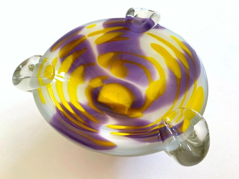 VINTAGE MID CENTURY MODERNIST ITALIAN MURANO ART GLASS BOWL - 3