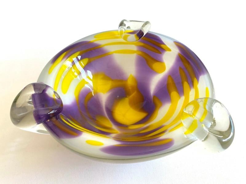 VINTAGE MID CENTURY MODERNIST ITALIAN MURANO ART GLASS BOWL - 4