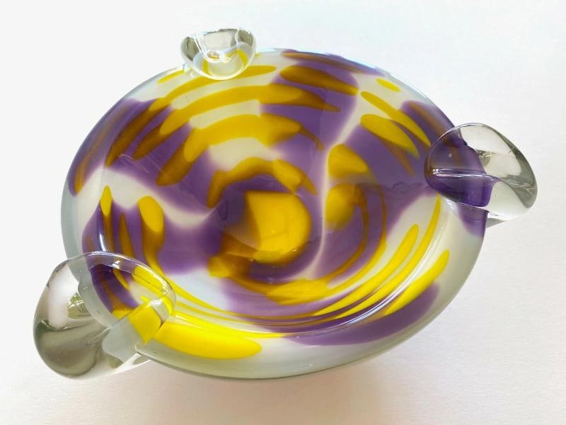 VINTAGE MID CENTURY MODERNIST ITALIAN MURANO ART GLASS BOWL - 6
