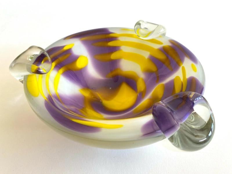 VINTAGE MID CENTURY MODERNIST ITALIAN MURANO ART GLASS BOWL - 8