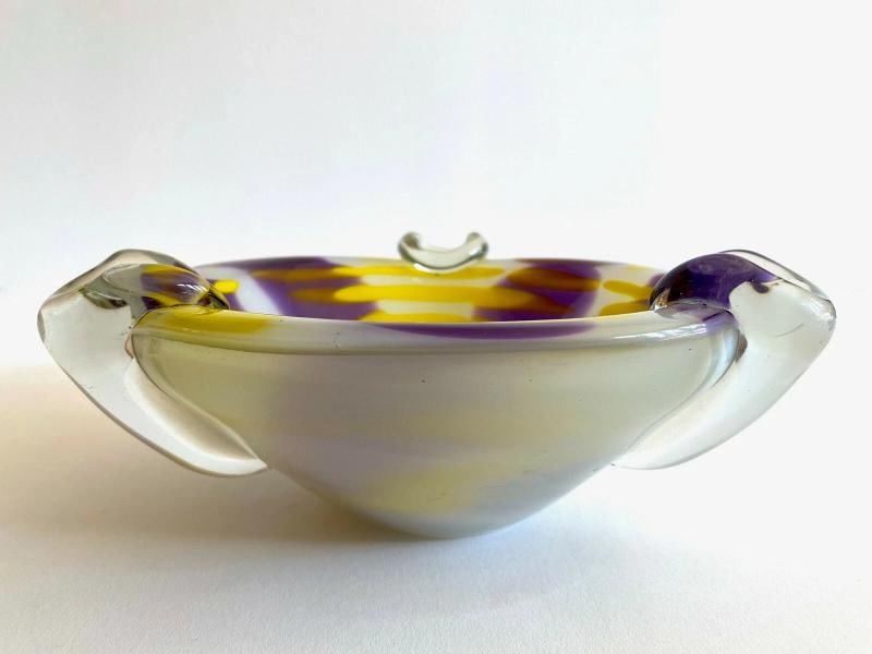 VINTAGE MID CENTURY MODERNIST ITALIAN MURANO ART GLASS BOWL - 9