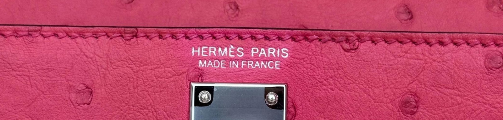 Hermes Kelly Mini 20 Rose Tyrien Pink Ostrich Leather Palladium Hardware RARE - 9