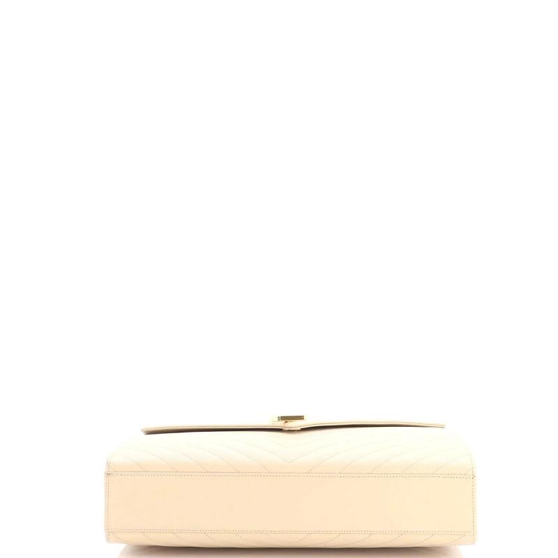 Saint Laurent Classic Monogram Envelope Satchel Matelasse Chevron Leather Large - 4