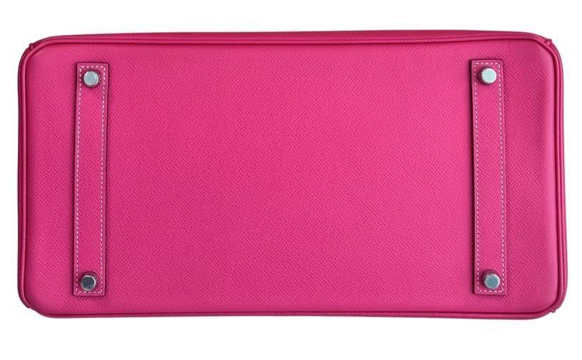 Hermes Birkin 35 Rose Tyrien Pink Epsom Leather Palladium Hardware RARE - 10