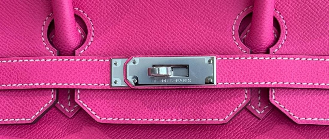 Hermes Birkin 35 Rose Tyrien Pink Epsom Leather Palladium Hardware RARE - 6