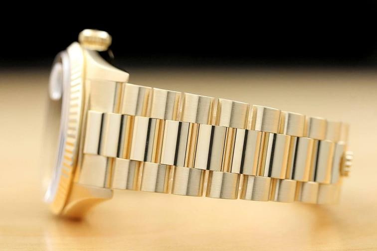 ROLEX MENS DAYDATE 18238 BLACK FACTORY DIAMOND DIAL 18K GOLD PRESIDENT WATCH - 5