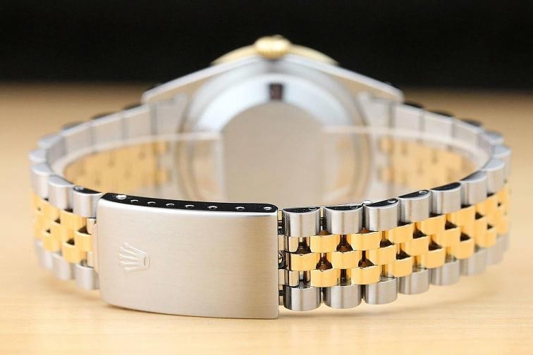 ROLEX MENS DATEJUST 16233 GRAY DIAMOND DIAL 18K YELLOW GOLD STEEL WATCH - 6