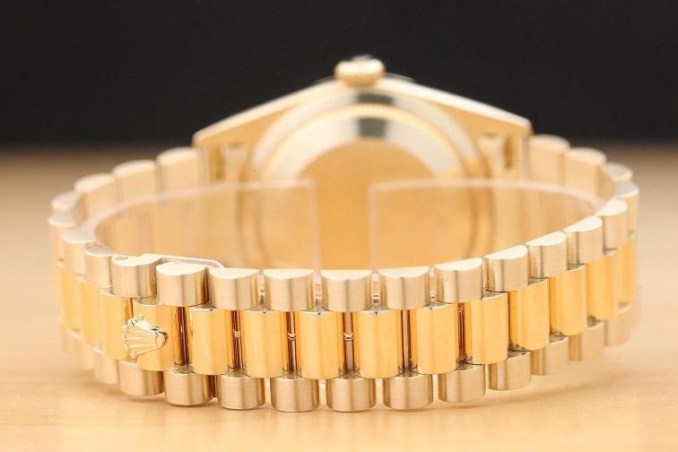 ROLEX MENS DAYDATE 18238 SILVER DIAL 18K YELLOW GOLD PRESIDENT DOUBLE QS WATCH - 7