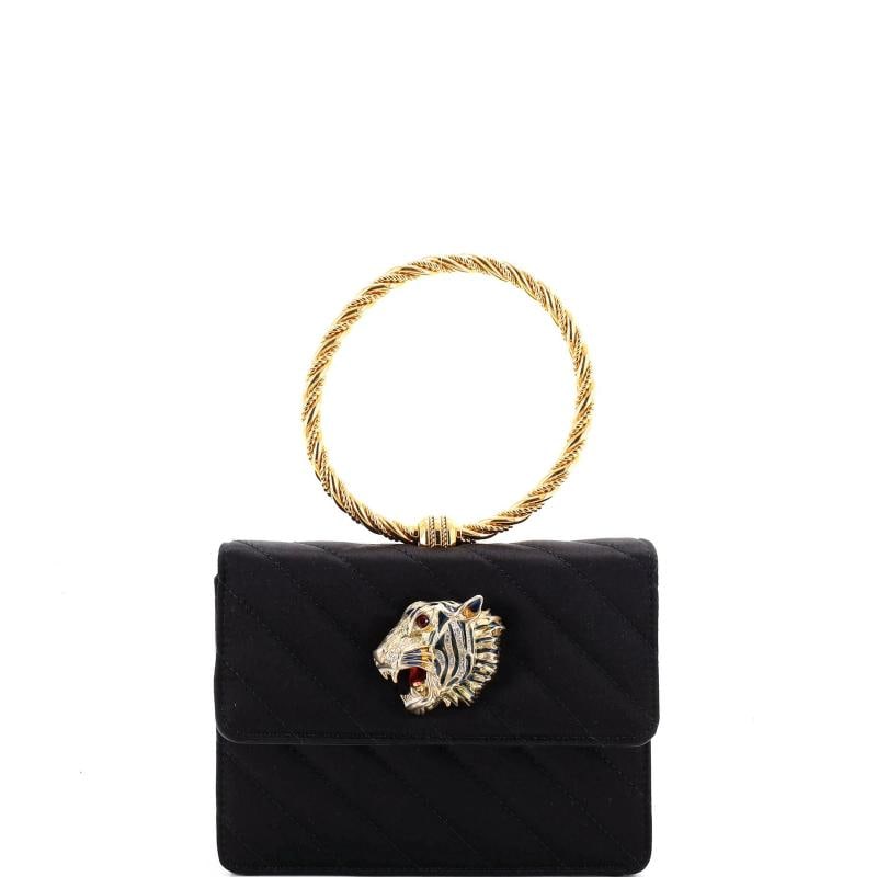 Gucci Rajah Broadway Top Handle Evening Bag Quilted Satin: Condition: Pre-owned - Good,Brand: Gucci,Exterior Material: Satin,Style: Top Handle,Exterior Color: Black,Department: Women,Size: Unknown,Accessories: Dust Bag Estimated Retail Price: $1,900 Condition