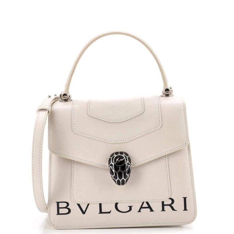 Bvlgari Fragment Serpenti Forever Top Handle Bag Leather Small: Condition: Pre-owned - Excellent,Brand: Bvlgari,Exterior Material: Leather,Style: Cross Body Bags,Exterior Color: Neutral,Department: Women,Size: Small,Accessories: Dust Bag Condition: Great. Exterior
