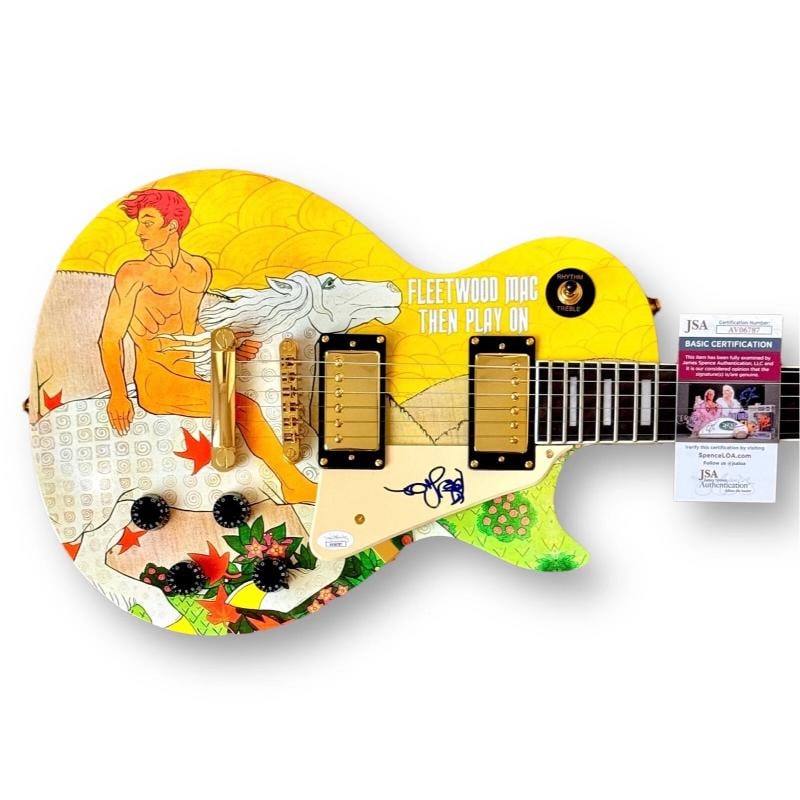 Peter Green Signed Guitar Custom Graphics JSA COA Fleetwood Mac Then Play On: Industry: Music,Autograph Authentication: James Spence (JSA),Object Type: Guitar & Guitar Pick,Original/Reproduction: Original,Signed: Yes,Country of Origin: United States
