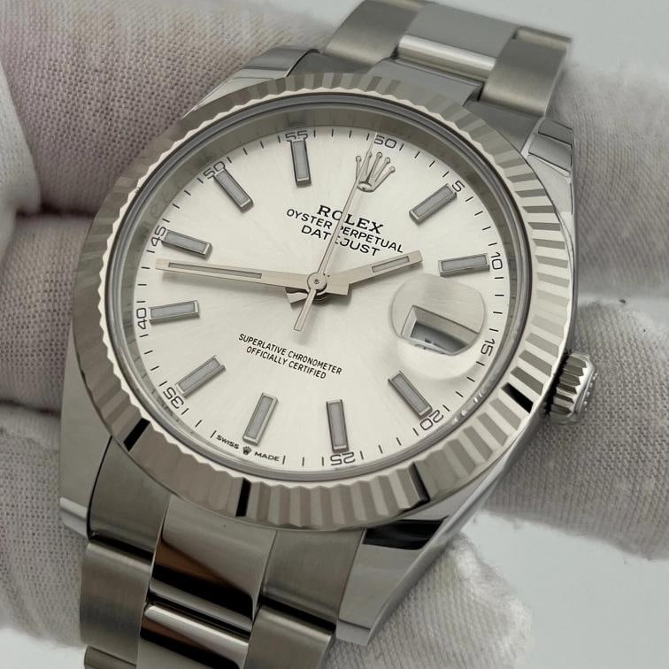 2025 Rolex Datejust 41 126334 41mm Silver Dial 18k White Gold Steel Box Paper - 3