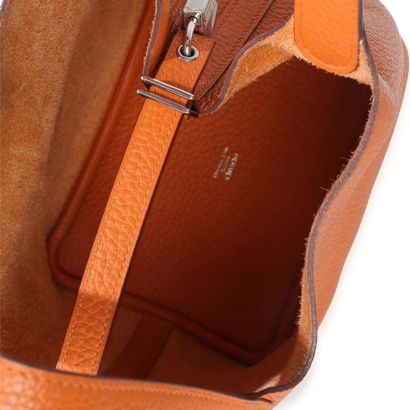 HermÃƒÂ¨s Orange H Clemence Picotin Lock 18 PHW - 2