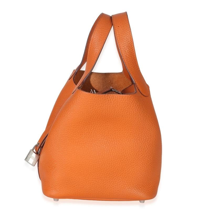 HermÃƒÂ¨s Orange H Clemence Picotin Lock 18 PHW - 3